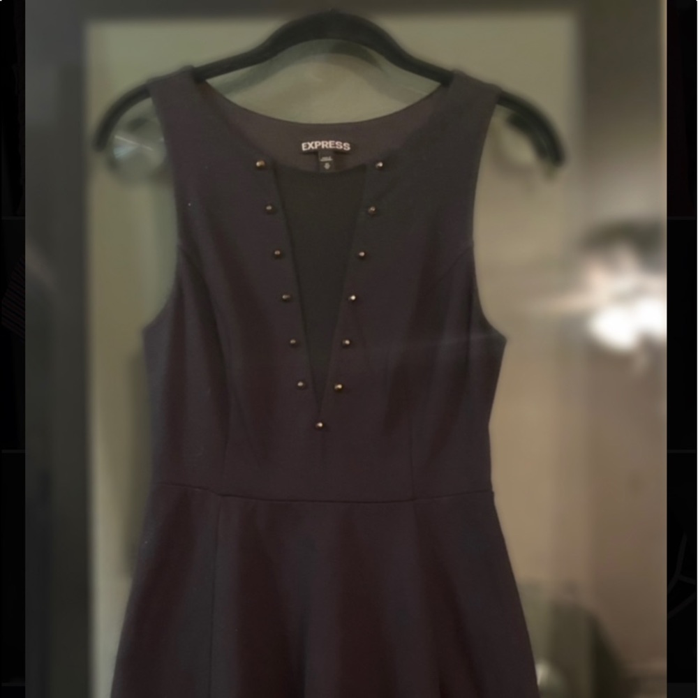 Express black dress with studs.